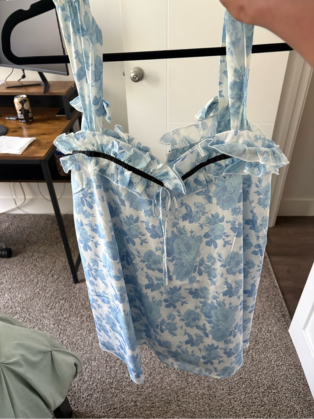 For Love & Lemons Blue Floral Mini Dress